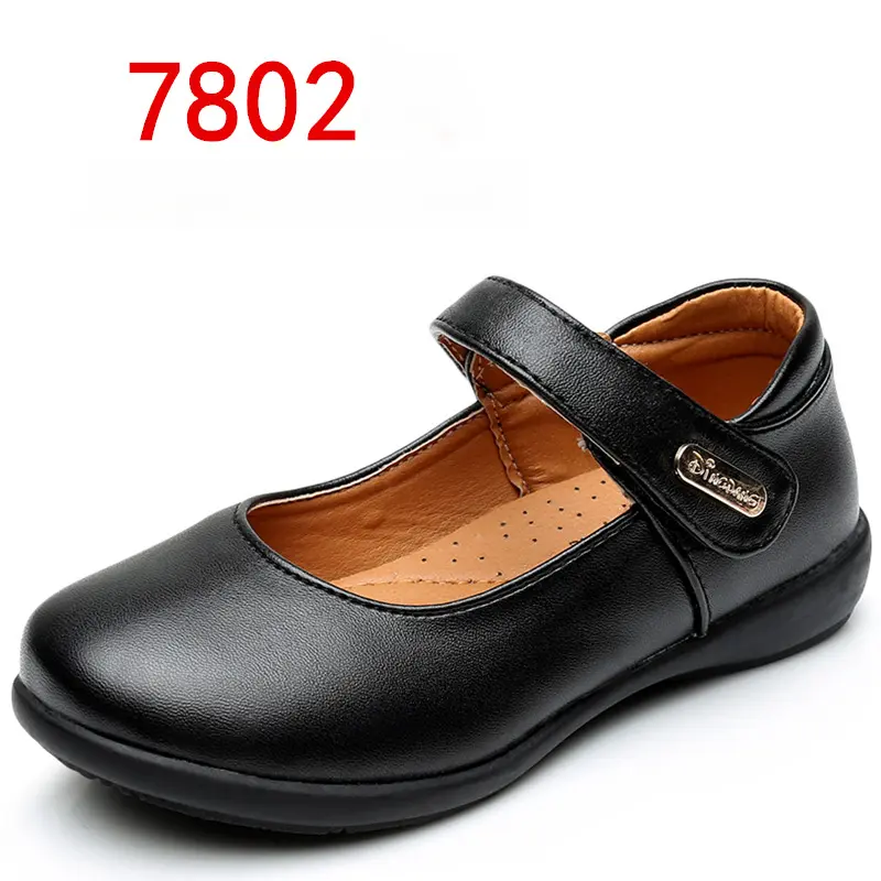Children's Students Leather Shoes Princess Shoes Girls Black White Bowknot School Ceremony Performance Kids Little Leather Shoes 4