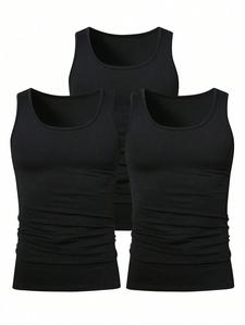 Men's Solid Tank Top, Casual Comfy Breathable Sleeveless Top for Daily Wear, Men's Clothes for Summer, Tanktop, Vest Tank Top