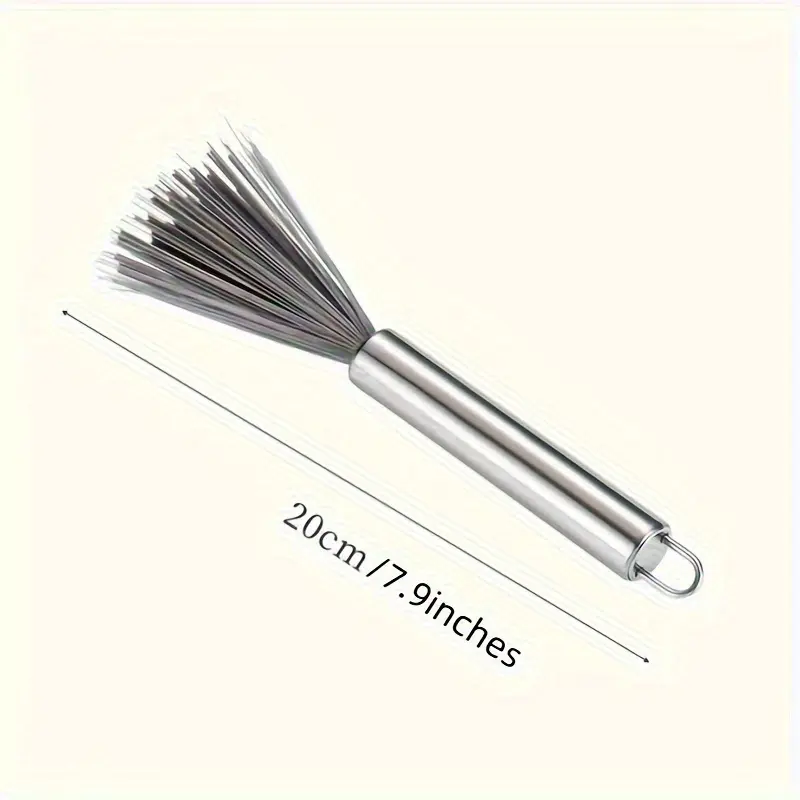 1pc Stainless Steel Long Handle Hanging Cleaning Brush - Durable, No Power Needed, Ideal for Living Room, Bedroom, Bathroom, Kitchen & Furniture, Light Blue Design with Metal Bristles, Ceiling Fan Cleaner | Ergonomic Handle | No Power Required, Scrubbing 2