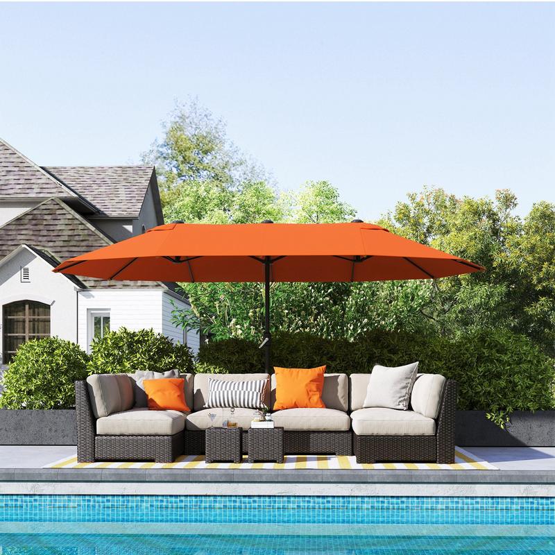 Outsunny 4.6m Double-Sided Garden Parasol - Orange 8