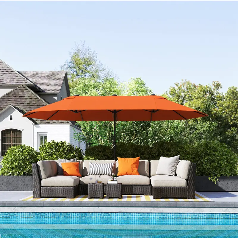 Outsunny 4.6m Double-Sided Garden Parasol - Orange 8