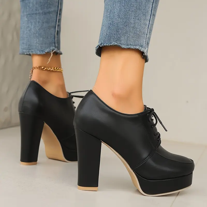 Spring New Women'S Mary-Jane High Heel Shoes with Round Toe and Block Heel, Elegant Style, All-Season Wear, Breathable Design, Solid Color, Man Made Materials, Hand Wash or Professional Dry Clean 7