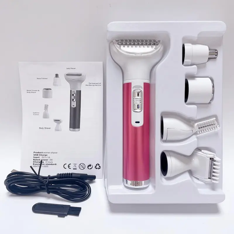 5-in-1 Multifunctional Lady Shaver Hair Removal Device Electric Eyebrow Shaper Armpit Hair Intimate Shaver 6