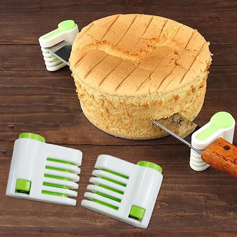 2Pcs Cake Slicer Toast Cutter Bread Guide Kitchen Cutting Fixator Cake Cutting Plastic Sandwich 0