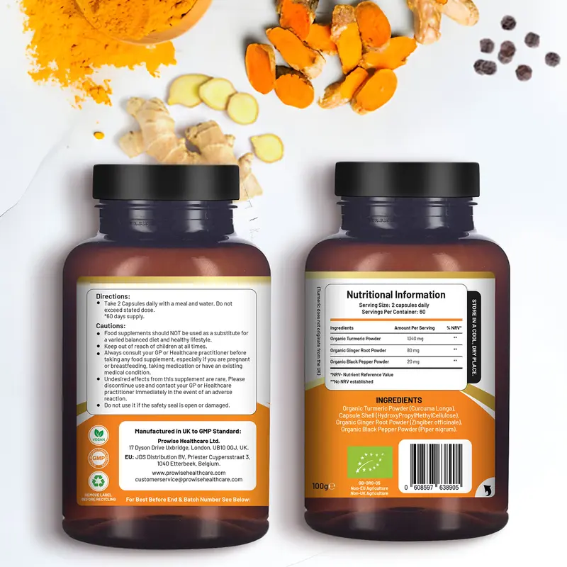 Prowise - Combo Deal - Magnesium Glycinate Complex 4 in 1 - 2000mg + Organic Turmeric Capsules with Ginger and Black Pepper 1440mg 2