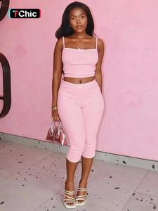 Women's Bow Decor Cami Top & Skinny Pants Two-piece Set, Casual Fashion Cozy Two Piece Set for Daily Outdoor Wear, Ladies Clothes for All Seasons