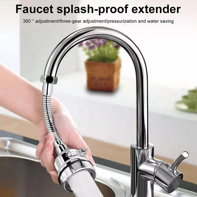 Kitchen Faucet Sprayer Attachment, Movable Faucet Extender for Kitchen Sink, 360° Rotatable Sink Faucet Head Anti-Splash Tap Booster Shower and Water Saving Faucet for Kitchen 2