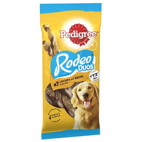 70 Pedigree Rodeo Duos Dog Treats Chicken & Bacon Dog Chews (10x123g) 2