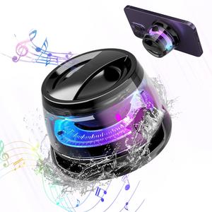 Magnetic Bluetooth-compatible Speaker, RGB Light & Phone Holder Speaker, Mini LED Shower Speaker, Portable Speaker for Gaming & Outdoor Riding, Audio
