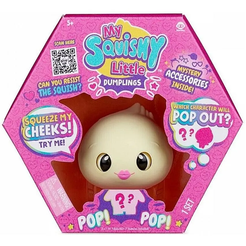 My Squishy Little Dumplings Interactive Doll Collectible with Accessories DEE (Pink)