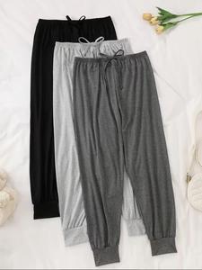 Women's Solid Color Pajama Pants, Casual Comfy Lounge Pants for Daily Wear, Ladies Sleepwear for All Seasons
