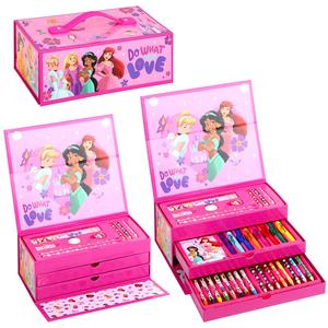 Disney Princess Kids 34pc Colouring Art Stationery Travel Set for Children