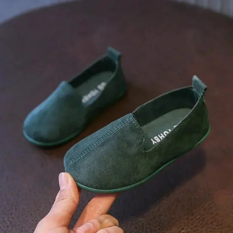 Children's Flat Shoes New Candy Color Simple Casual Shoes Loafers Slip-on Flats Lightweight Boys Girls Leather Shoes Moccasins 2