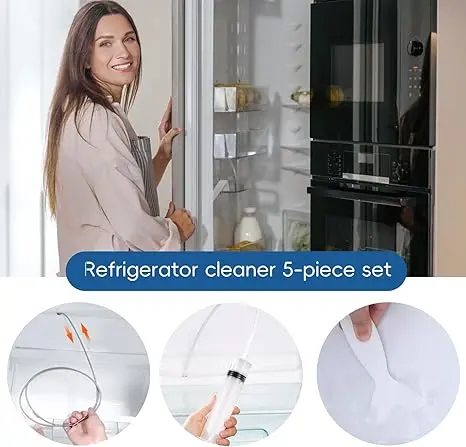 Fridge Dredger Set, 5 Pcs Fridge Drain Pipe Blocked Dredging Tool Refrigerator Drain Hole Blockage Remover Kits Household 2