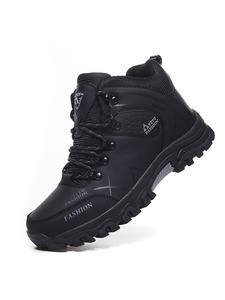 Fashion Patchwork Lace Up High Top Sneakers, Outdoor Mountaineering Warm Lined Hiking Shoes, Shoes for Men, Sporty Casual Waterproof Non-slip Wear-resistant Shoes Designer Shoes Trending Shoes