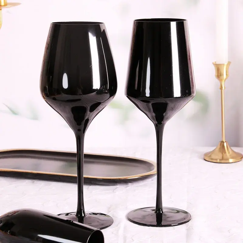 Nordic Creative Home Black Lead-Free Crystal Glass Champagne Cup Goblet Wine Glass Light Luxury Retro Multi-Purpose Wine Glasses 0
