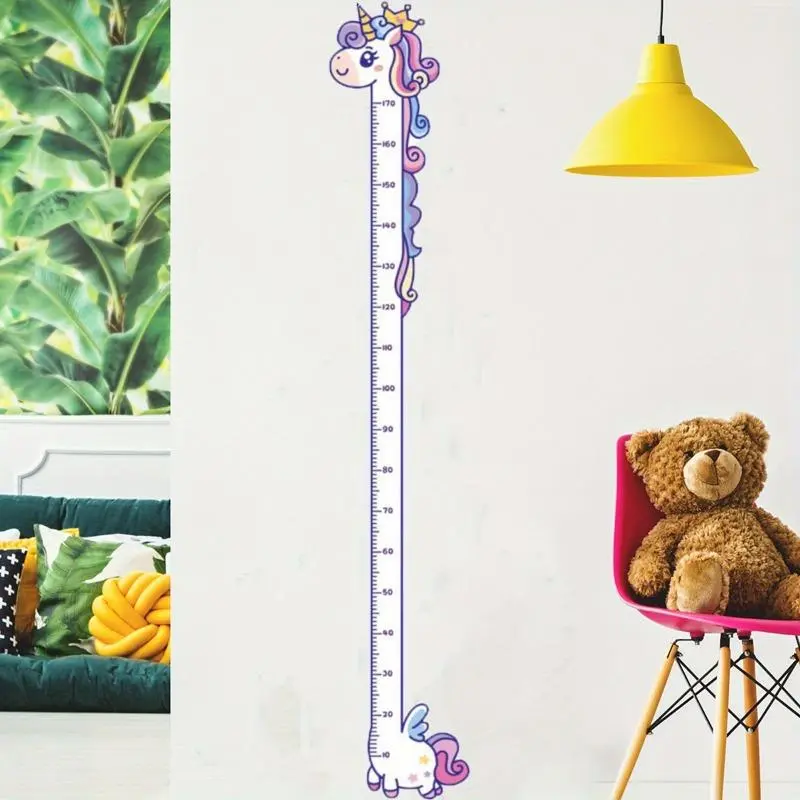 1pc Unicorn Giraffe Dinosaur Height Wall Sticker, Room Wall Decoration Sticker, Creative Cartoon Measuring Height Ruler Sticker, Self-adhesive Removable Wall Sticker 4