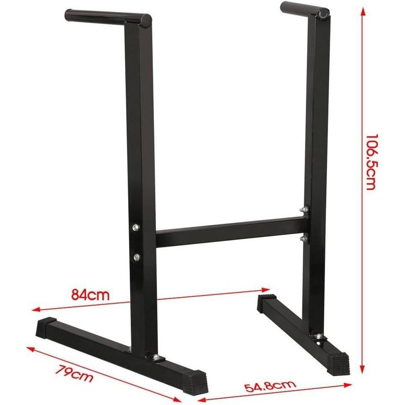 Dip Station Stand Chest Tricep Exercise Workout Station Pull-up Dipping Bars Black 6