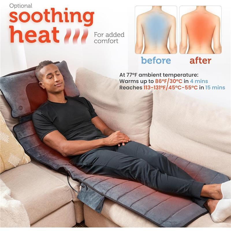 Comfier Massage Mat With Heat Pad, Full Body Massage Bed With Shiatsu Neck Pillow, 10 Vibrating Motors & 4 Heating Pads, Gifts For Women & Men 6