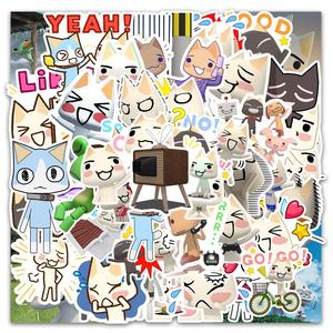 Cartoon Cat Pattern Sticker, 54pcs/set Waterproof Self Adhesive Decor Paper, Decor Sticker for Gift Greeting Card Water Bottle Laptop Phone, Funny Stickers