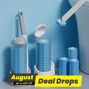 Disposable Toilet Brush Set, 1 Count Toilet Bowl Cleaning Brush with Holder & Refills, Toilet Cleaning Gel, Household Cleaning Tool for Bathroom Toilet Hotel Salon, Cleaning Supplies, Home Cleaning Bundles, Toilet Bowl Cleaner Kit,  Toilet Plunger Set