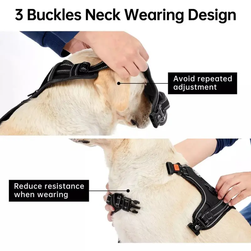No-Pull Pet Dog Harness with Handle Adjustable Reflective Padded Vest S,M,L 4