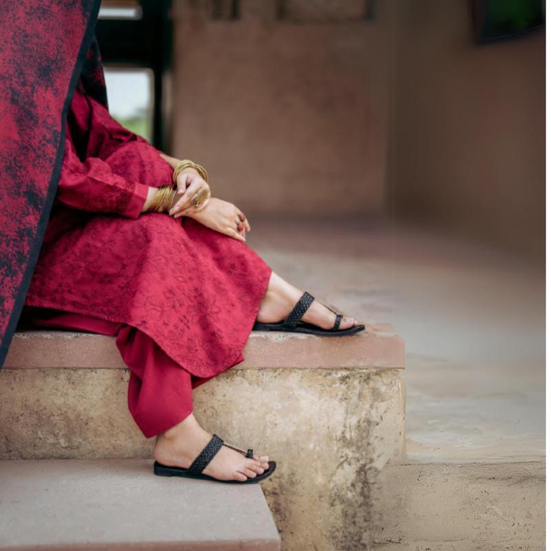 (Red) Embroidered Dhanak Collection Pc Ready to Wear by Casuallite 1
