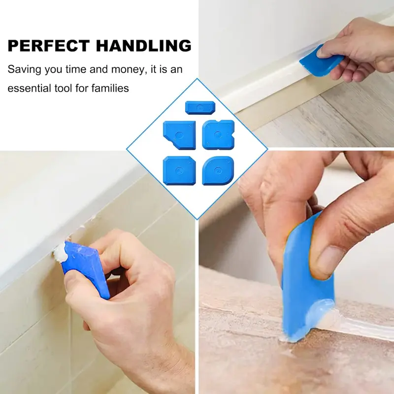 Silicone Sealant Tool Set - 5 Piece Caulking and Finishing Kit for Precise Sealing, Multi-Angle Applicator for Kitchen, Bathroom, and Floor Use - Professional Sealant Finishing Tool 5