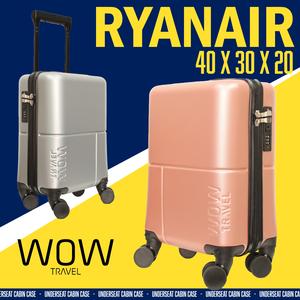 WOW TRAVEL NEW 40x30x20 cm Underseat Cabin Suitcase  Bag 2025  NEW Ryanair Size Wizz Air Jet2 Approved Suitcase  Hard Shell Lightweight Trolley Fits Under Seat  Avoid Baggage Fees  Travel Cabin Case  Spinner Wheels  Hand Luggage Size 40x25x20cm