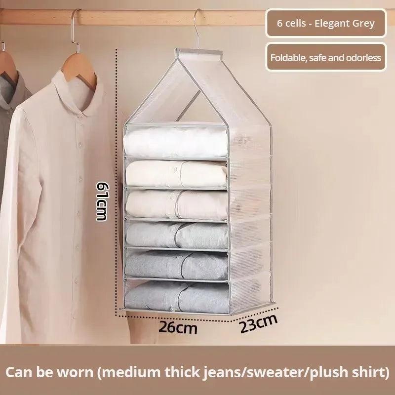 1pc Wardrobe Hanging Storage Bag Cabinet Organizer For Pants Socks T-Shirt Underwear Organizer Hanging Closet Organizer 1