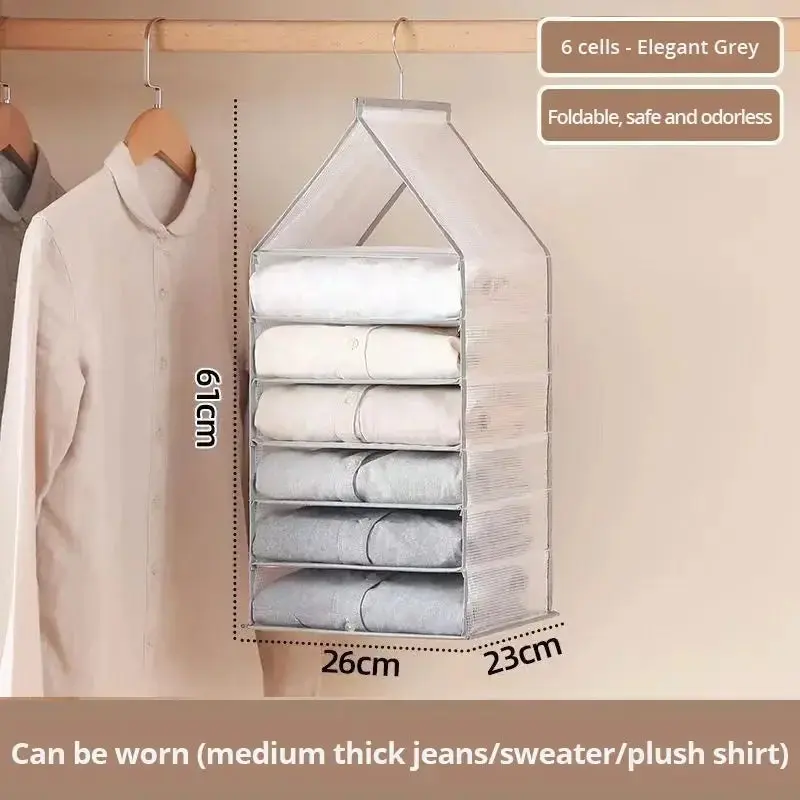 1pc Wardrobe Hanging Storage Bag Cabinet Organizer For Pants Socks T-Shirt Underwear Organizer Hanging Closet Organizer 1
