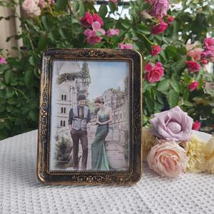 Photo Frame, 1 Count Vintage Photo Frame, Photo Display Frame for Home Living Room Office Decoration