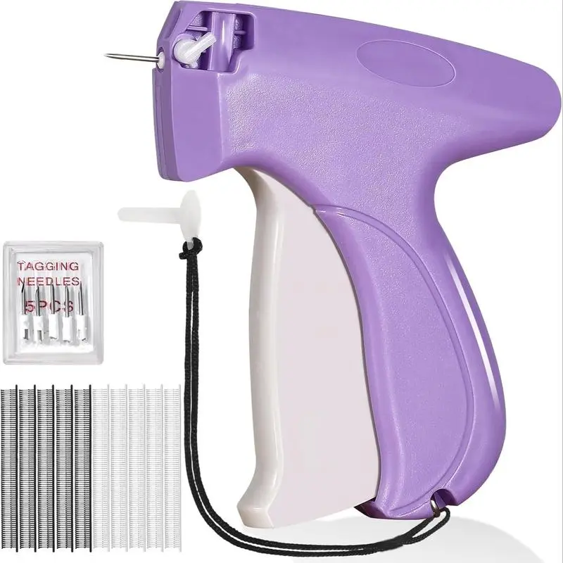 Quick Clothing Fixer, 1 Set Including 1 Count Handheld Tag Attacher Gun with 6 Counts Needles & 1000pcs Glue Needles, Sewing Tool Kit for Retail Hang Price Fabric Garment Label, Sewing Tool 7