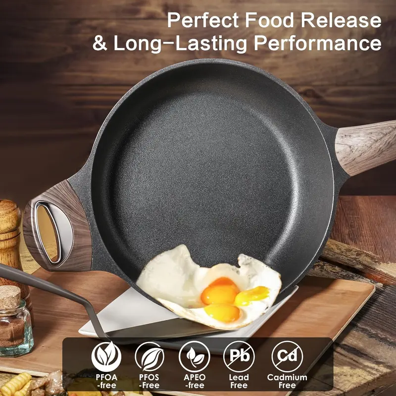 SENSARTE 30cm Deep Nonstick Frying Pan,4.7L Saute Pan with Lid, Large Skillet, Nonstick Cookware, Induction Compatible, PFOA Free, for All Stove Tops 1