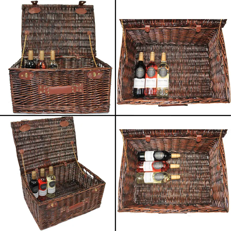 Empty Wicker Hamper Basket with Lid for Gift Baskets, Christmas Hampers, Picnics and Storage - 21" VINTAGE BROWN (54x40x27cm high) 3