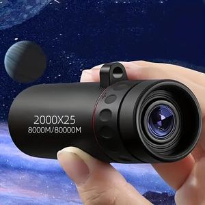 2000*25 High-power Magnifying Monocular Telescope, Portable Mini Multi-purpose Telescope, Single Tube Telescope for Outdoor Camping, Hunting, Fishing, Travel Accessory