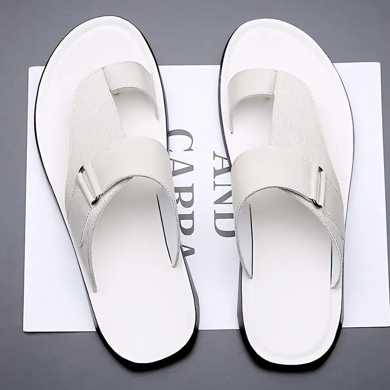 2025 Comfy Non Slip Men's Solid Color Flip Flops, Lightweight Durable Thong Sandals For Outdoor Summer Beach Walking