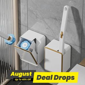 Disposable Toilet Rotating Brush Set, 1 Set Toilet Bowl Cleaning Brush with Holder & 24pcs Refills, Household Cleaning Tool for Bathroom Toilet, Cleaning Supplies, Home Cleaning Bundles, Toilet Plunger, Restroom Toilet Cleaning System, Toilet Plunger Kit