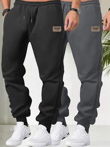 Men's Letter Print Drawstring Waist Sweatpants, Casual Loose Jogger Pants for Spring & Fall, Men's Trousers for Daily Wear