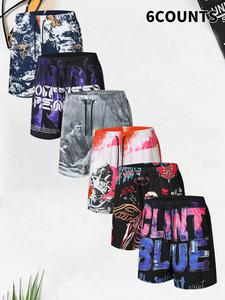 Men's Regular Fit Printed Beach Shorts, Casual Comfy Breathable Shorts for Summer, Men's Bottoms for Beach Vacation