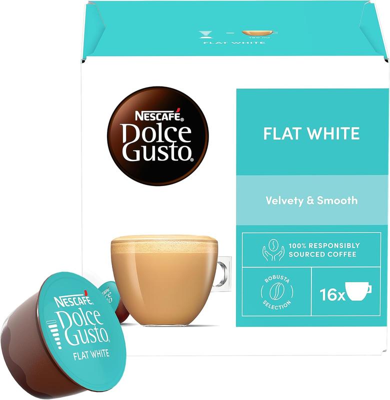 Dolce Gusto Flat White Coffee Pods - total of 48 Creamy Coffee Flavoured Pods (3 Packs) 1