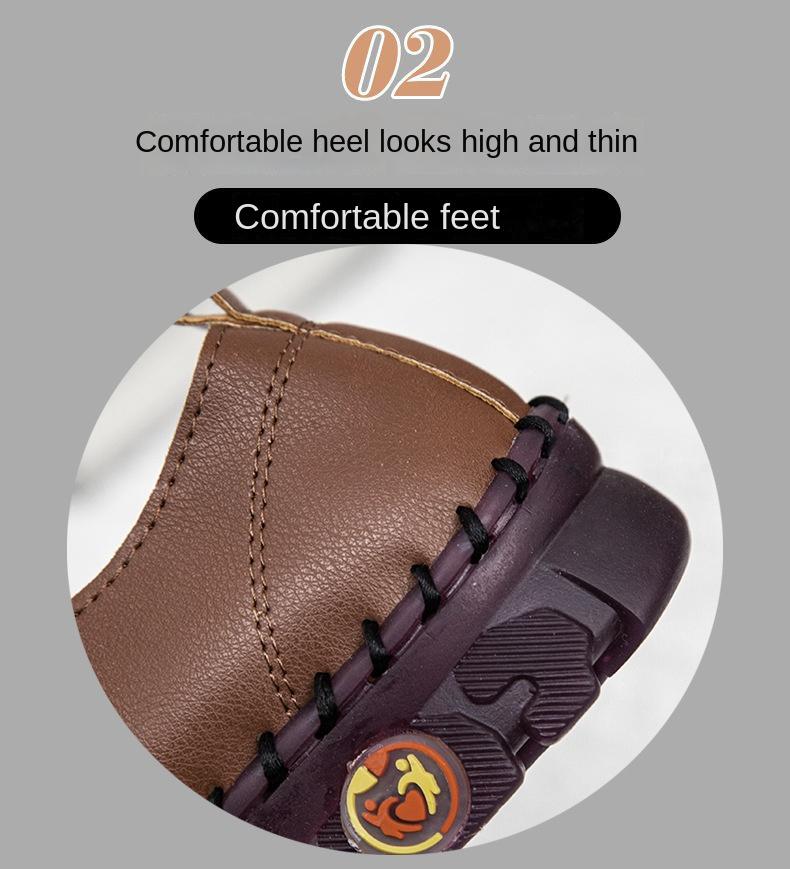 Product Introduction of Women Summer Shoes Leather Handmade Shoes Mom Comfortable Lightweight Oxford Large Size Soft Sole Shoes 3