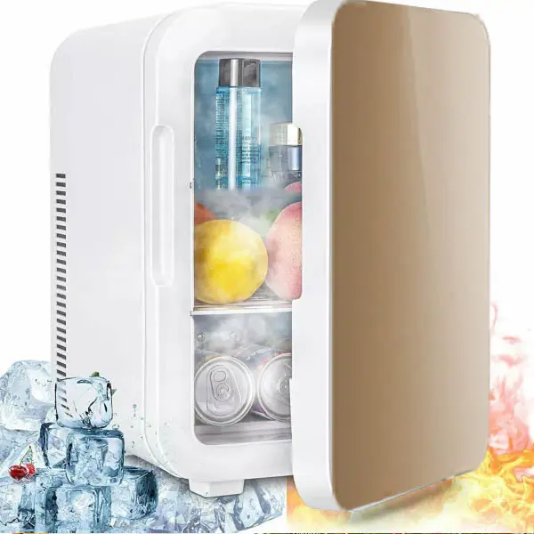 12L Home/Car Dual Use Refrigerator, Portable Cooler & Warmer Mini Fridge, AC+12V DC Power Compatibility Small Fridge for Car, Office, Travel 1