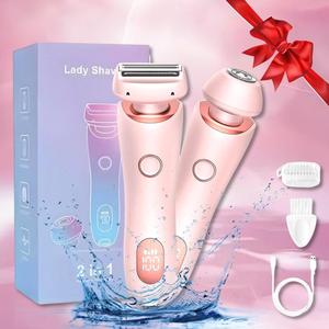 Electric Shaver, Women's Shaver, Body Instrument Bikini Trimmer, Electric Shaver And Razor Rechargeable, USB Rechargeable Trimmer, Waterproof IPX7 2-In-1 Body And Facial Epilator