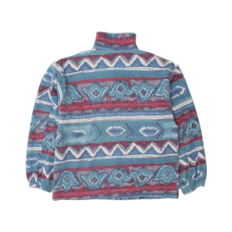 Pre-Owned VINTAGE Womens Fleece Jumper UK 18 XL Blue Fair Isle 2