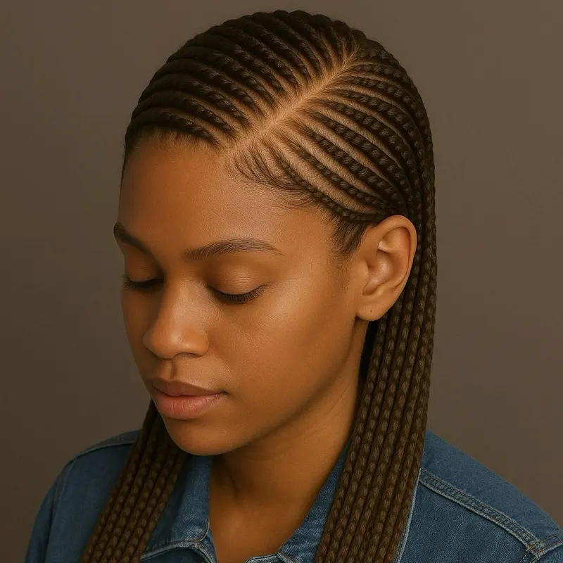 Ghana weaving C curve shape glueless braided wig