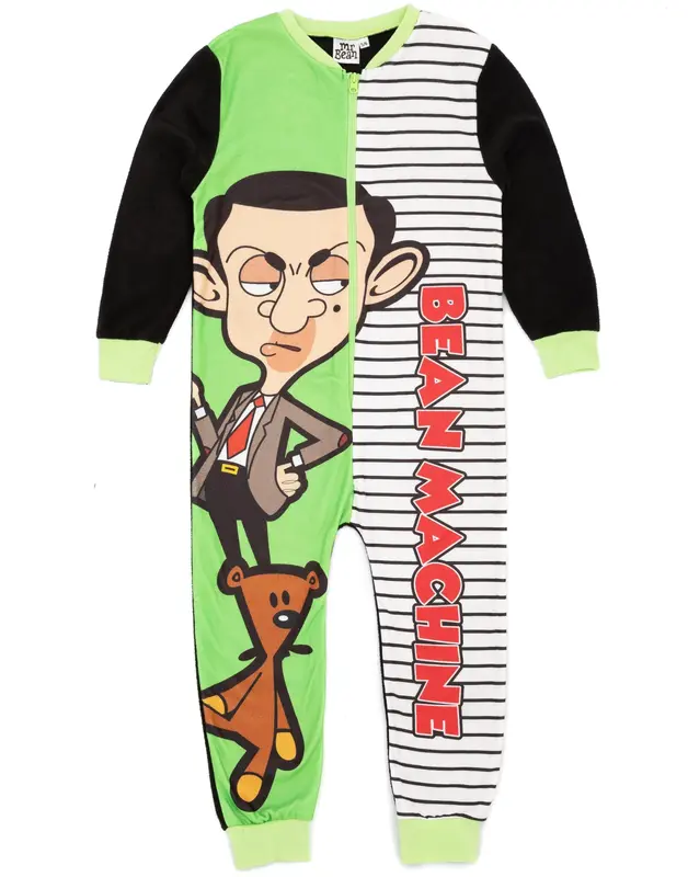 Vanilla Underground x Mr Bean Boys Green Mr Bean, Teddy Onesie 0