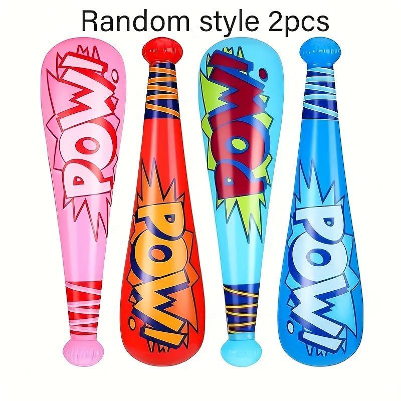 Fun Cartoon Inflatable Baseball Bat Toys - Perfect for Parties, Birthdays & Beach Outings - Durable PVC, Assorted Colors 4