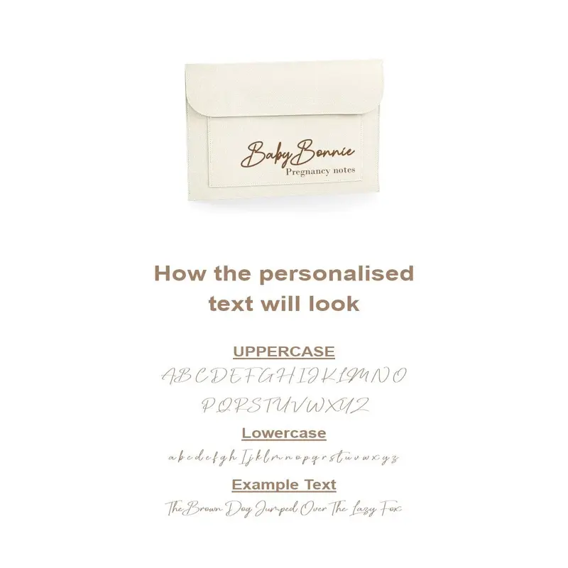 Personalised Beige Text Pregnancy/Maternity Notes Cream Folder 1