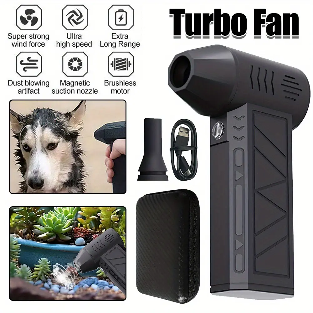High-Speed Turbo Fan with Magnetic Dust Blower – Portable Handheld Design, Long Range, Ideal for Camping & Outdoor Use, Perfect Gift for Men, Versatile Fan|Ergonomic Design|Durable Plastic Body